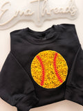 Custom # Softball Sequins Embroidery sweatshirt