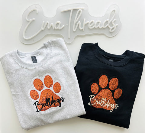 Lp Paw Print Sequins Embroidery sweatshirt