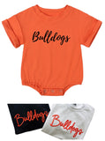 Bulldog puff bubble romper