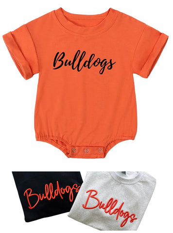 Bulldog puff bubble romper