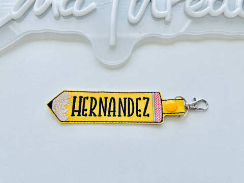 Pencil Embroidery Key Fob