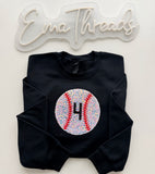 Custom # Baseball Sequins Embroidery sweatshirt