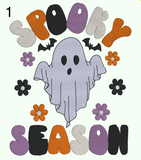 retro Ghosts Spooky Season Embroidery T Shirt/Sweatshirt