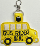 Bus Rider Embroidery Key Fob