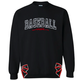 Glitter Baseball mom-side bow Embroidery sweatshirt
