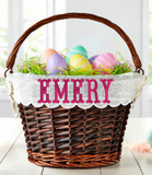 Custom Embroidered Easter Willow Basket