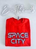 Space City Holographic Appliqué Embroidery sweatshirt