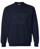 Player # Embroidery outline sweatshirt - NO GLITTER