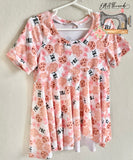 Pink milk and cookies Peplum top