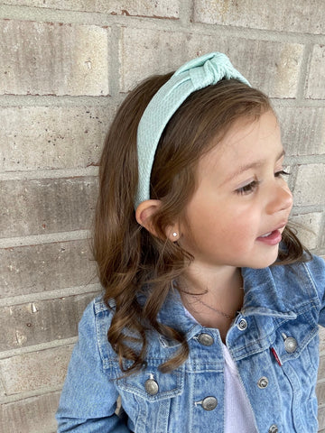Blue shimmer hard Knot headband