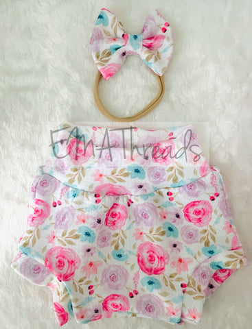 Pink floral Bummies