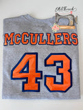 HOUSTON Appliqué Glitter Custom Player Embroidery sweatshirt