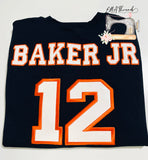 HOUSTON Appliqué Glitter Custom Player Embroidery sweatshirt