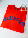 HOUSTON Appliqué Glitter Custom Player Embroidery sweatshirt